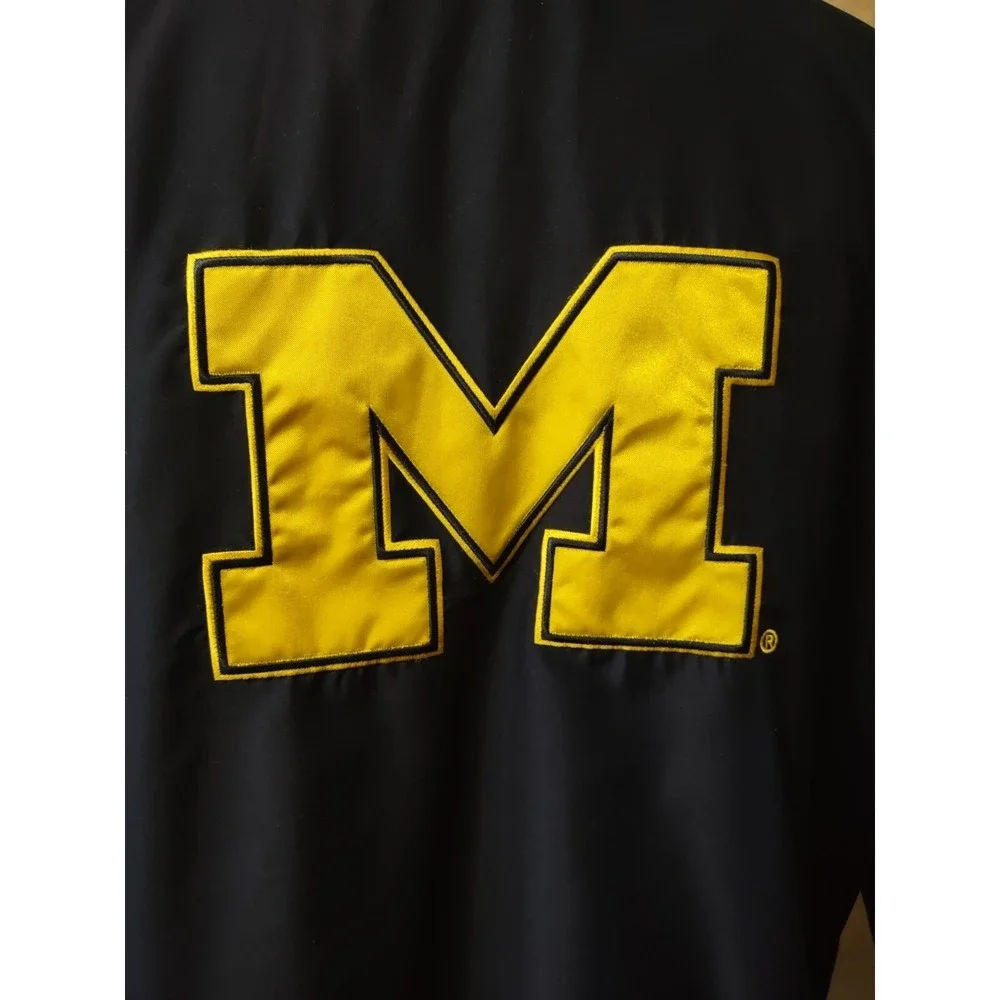 58 Sports Michigan Wolverines Windbreaker XL Mens Go Blue Pullover Navy Yellow M